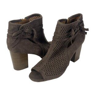 Altar’d State Faux Suede Ankle Booties Womens 8 Brown High Heel Boots Fall Style